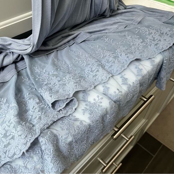 Wishlist Blue Slip Dress Lace bottom NWT - Picture 3 of 6